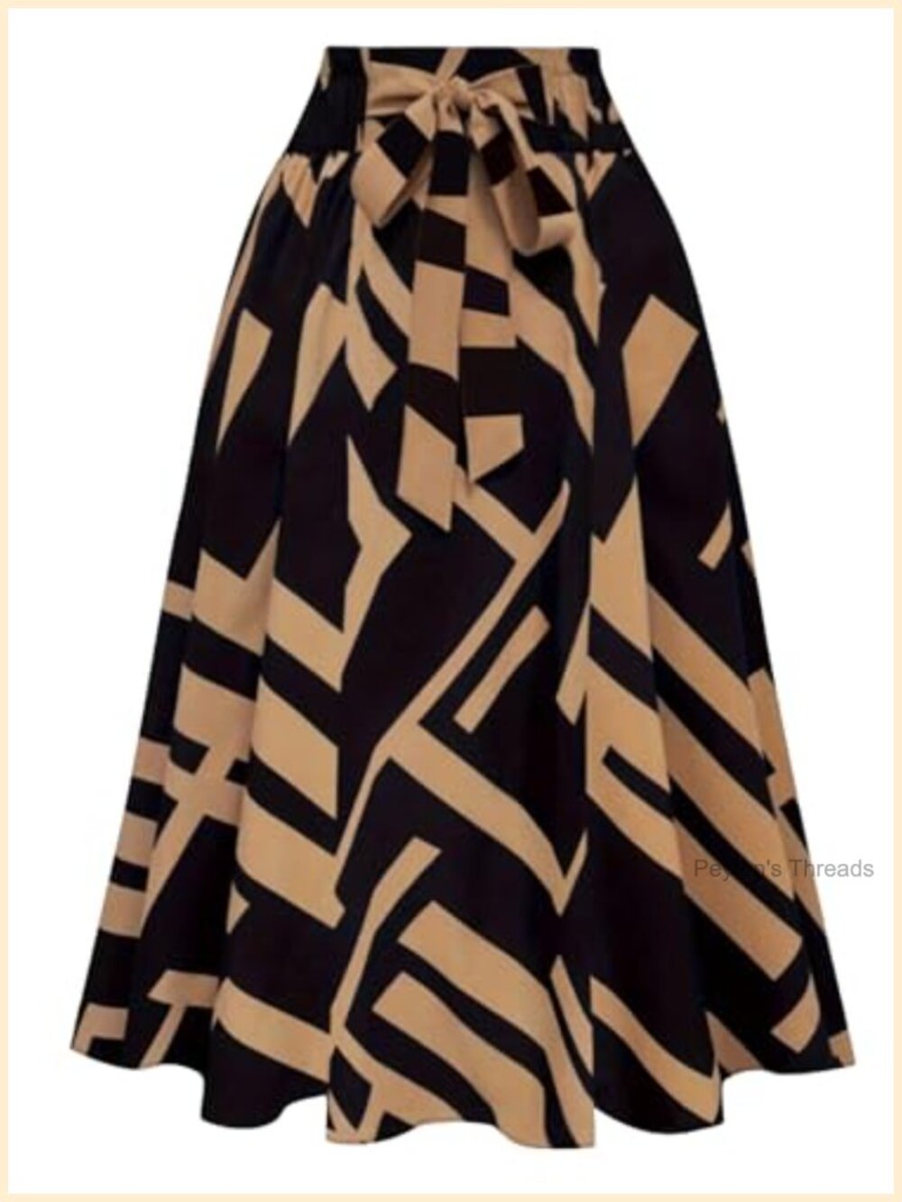 Pleated Flowy High Rise Midi Skirt A-Line Casual Work Business
